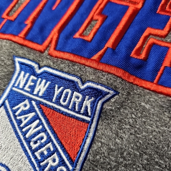 New York Rangers Hoodie Blue Gray NHL Pullover Hooded Sweatshirt Men's Sz Small - Picture 7 of 12